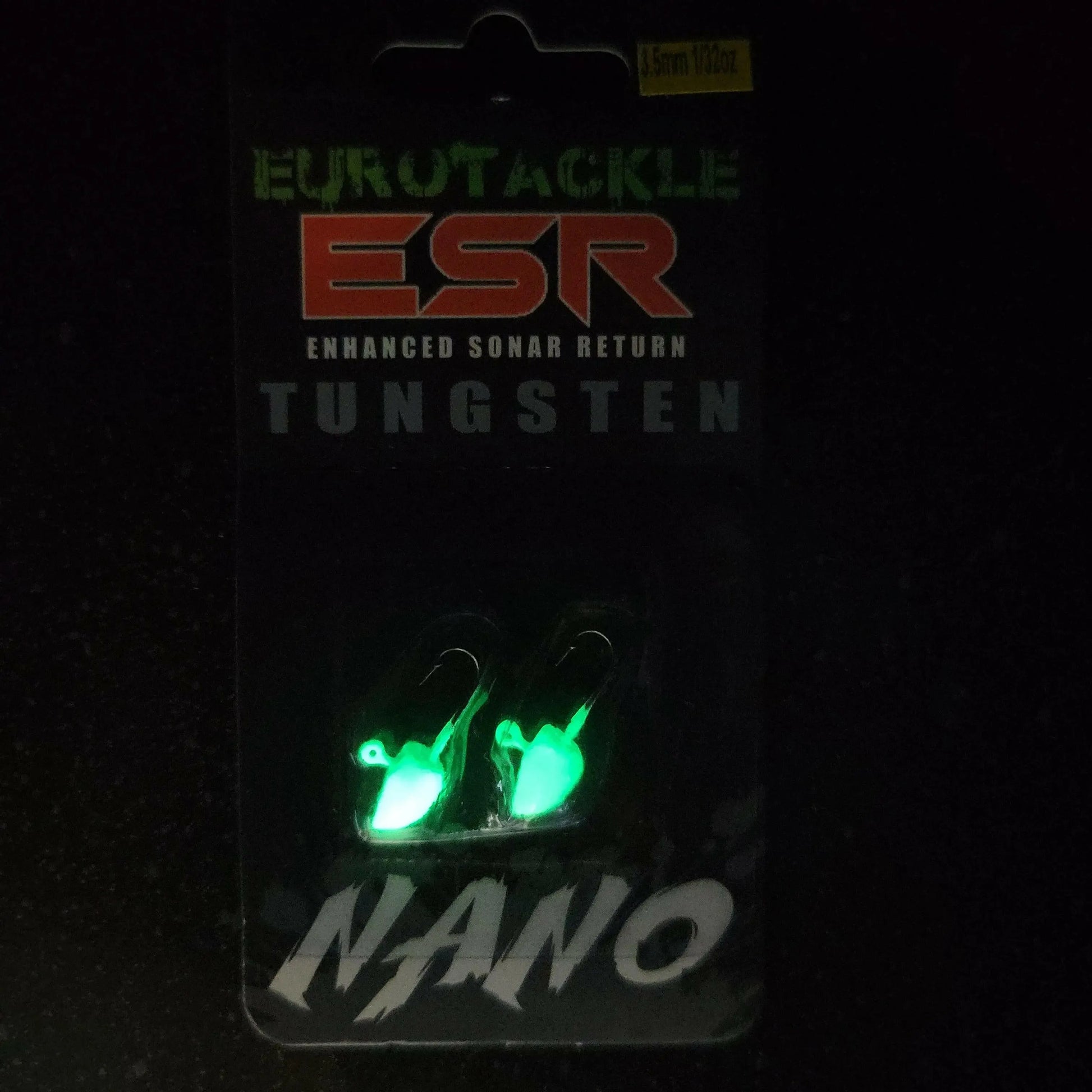 Euro-Tackle ESR Nano 3.5mm Jig Head White Glow 2pcs C.G. Emery