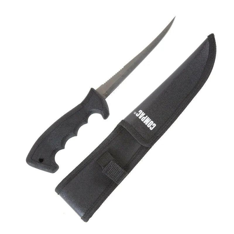 Compac Rubber Handle Filet Knife w/Sheath