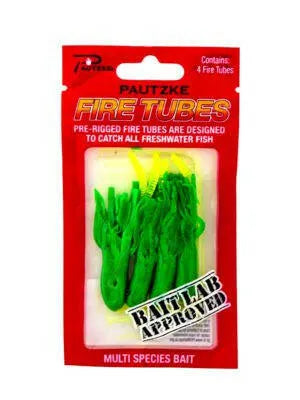 Pautzke's Fire Tubes 4/pk - Chartreuse Green