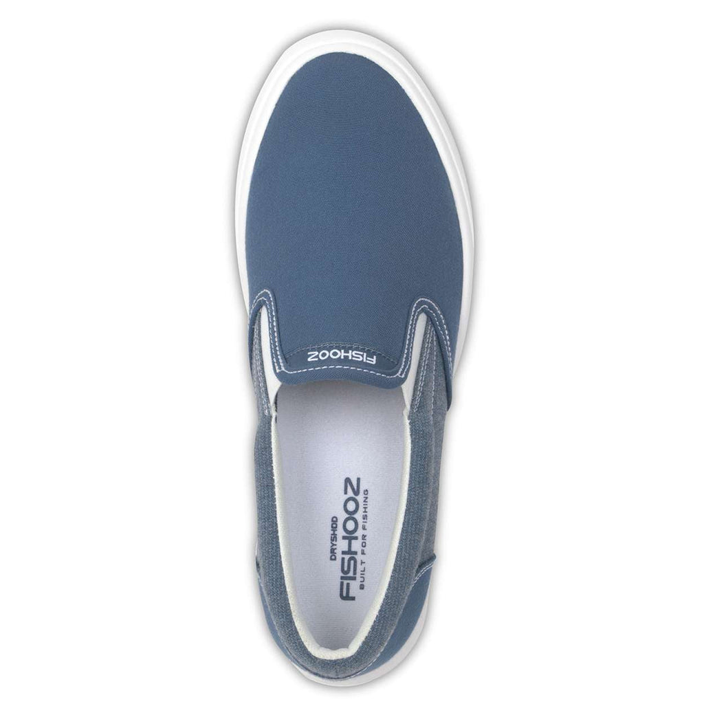 Fishooz Women's Sunbrella® Slip-On Denim/White