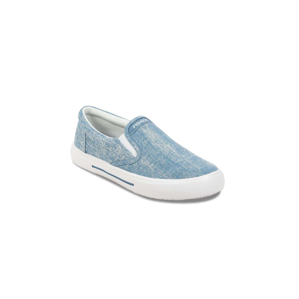Fishooz Women's Sunwashed Slip-On Denim/White