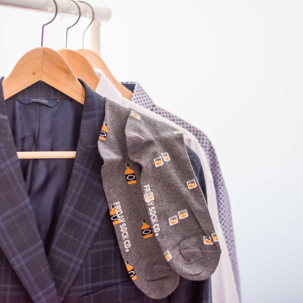 Friday Sock Co Men's Glass & Bottle Whiskey Socks