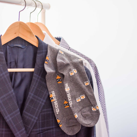 Friday Sock Co Men's Glass & Bottle Whiskey Socks