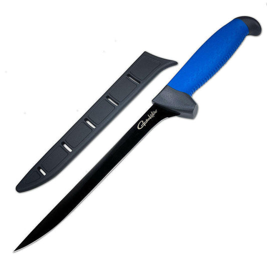 Gamakatsu 7.5" Fillet Knife with blue handle on white background