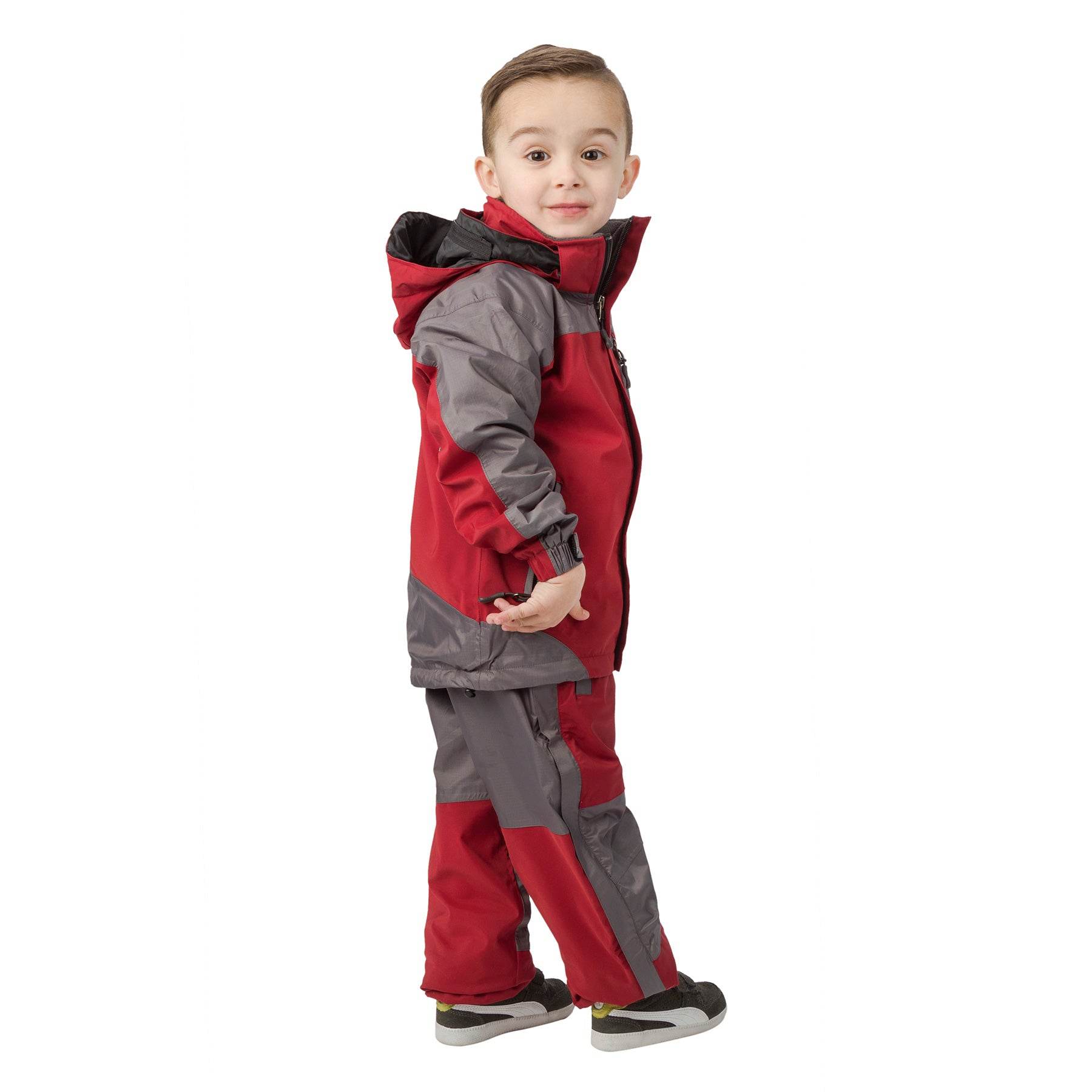 Kids Gorak Shep Unisex Outershell Jacket – Burgundy / Grey