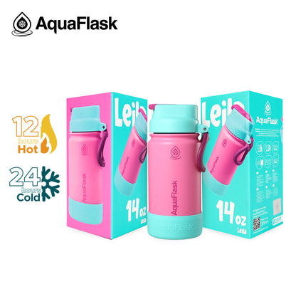 AquaFlask Kids FlipSip 414mL (14oz) Water Bottles