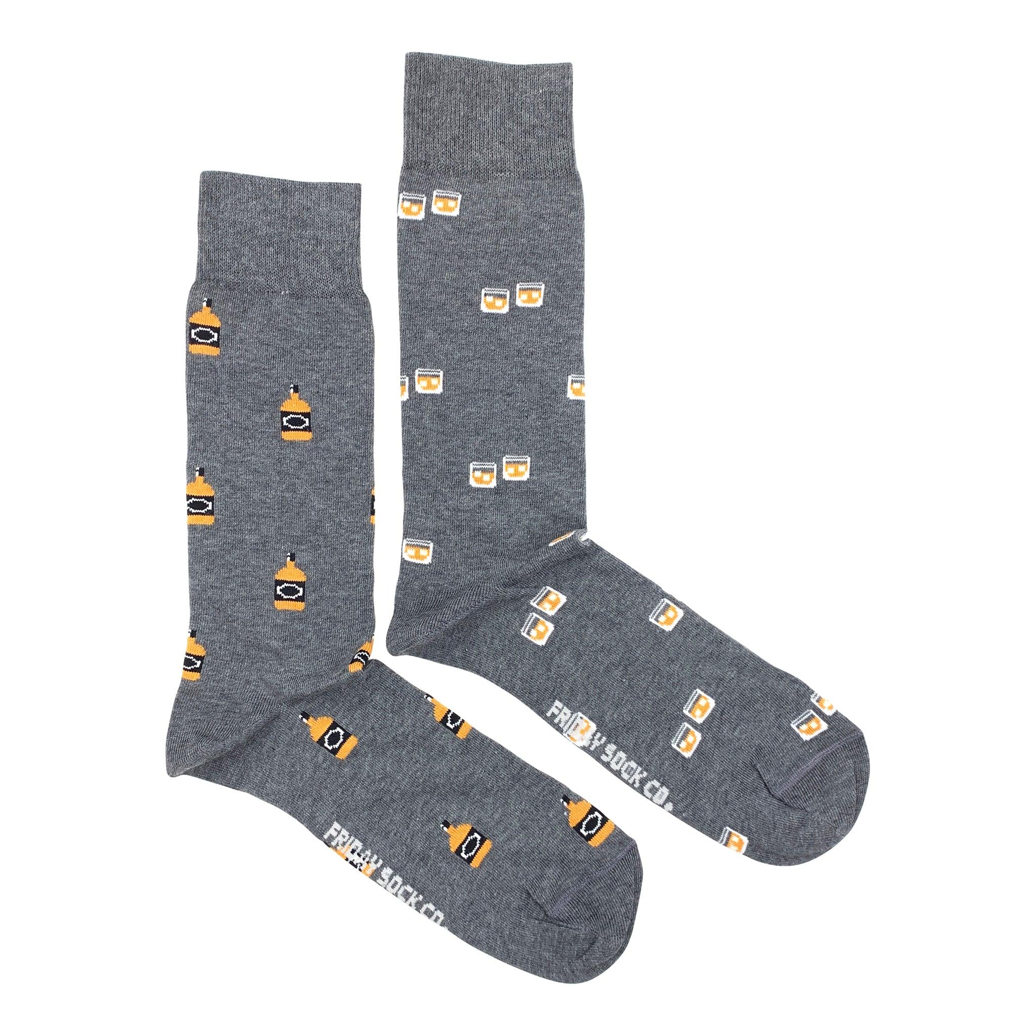 Friday Sock Co Men's Glass & Bottle Whiskey Socks