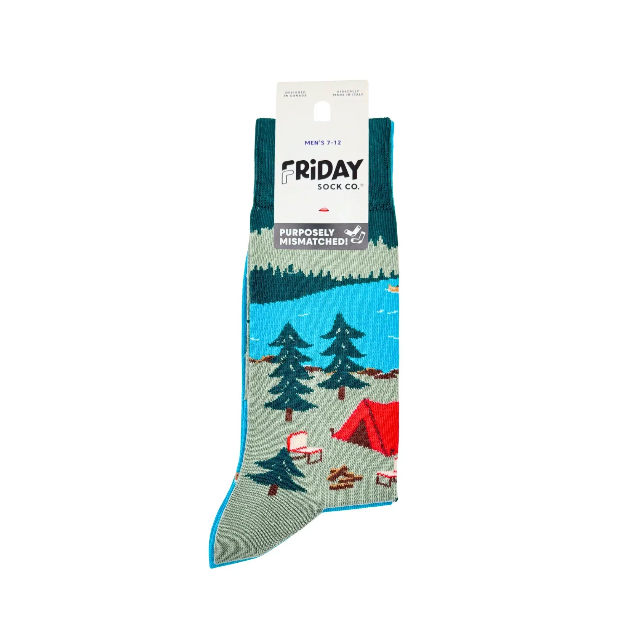 Friday Sock Co Men's Canada Mountain Scene Socks
