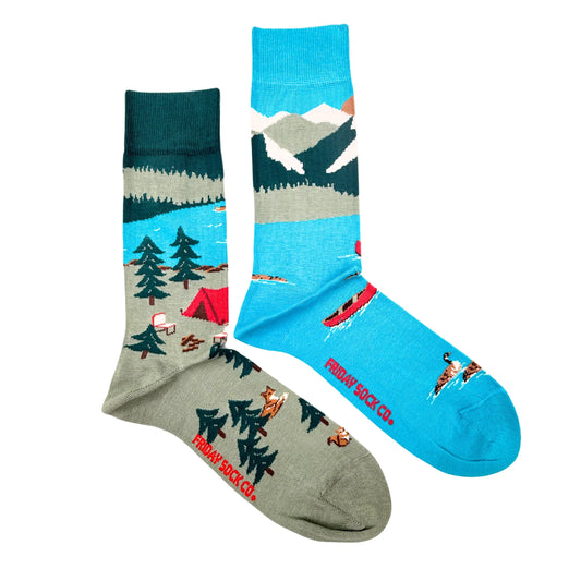 Friday Sock Co Men's Canada Mountain Scene Socks