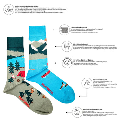 Friday Sock Co Men's Canada Mountain Scene Socks