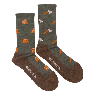 Friday Sock Co Men's Axe & Tree Merino Wool Socks