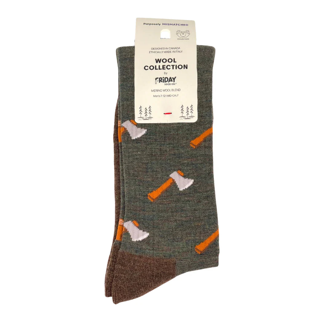 Friday Sock Co Men's Axe & Tree Merino Wool Socks