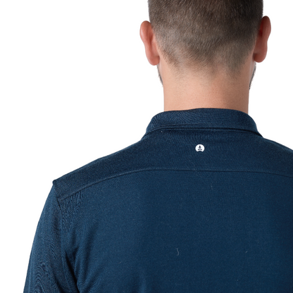 NorthWool Men's Merino Wool Shaket - Midweight Button Down Regular Fit (Navy)
