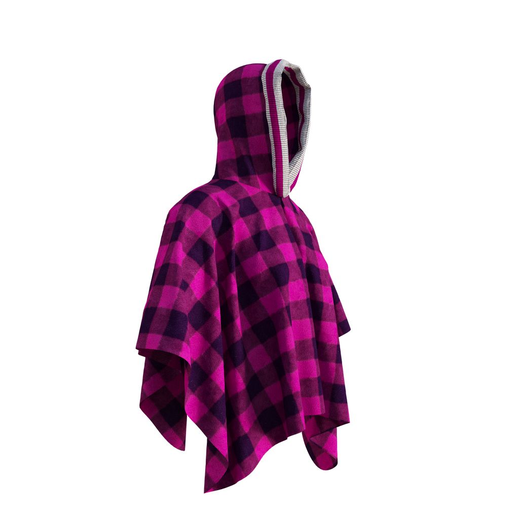 Pook Poncho - Adult Pink Polar Fleece w/ Snap Fastners