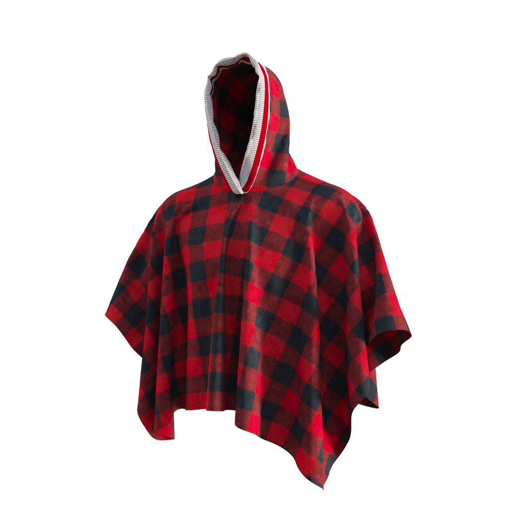 Pook Poncho - Adult Red Polar Fleece w/ Snap Fastners