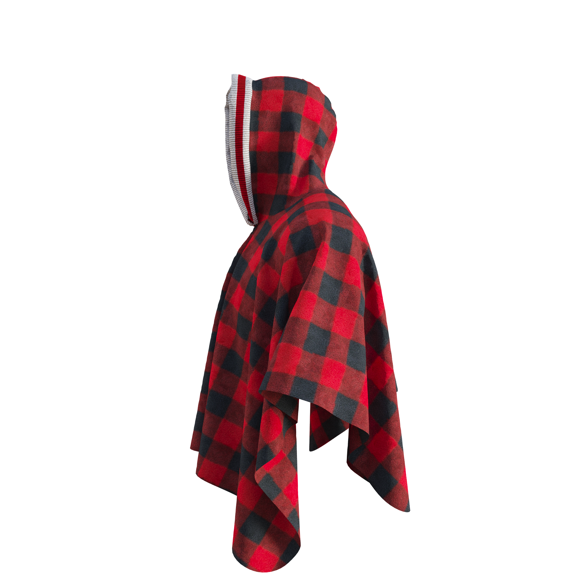 Pook Poncho - Adult Red Polar Fleece w/ Snap Fastners
