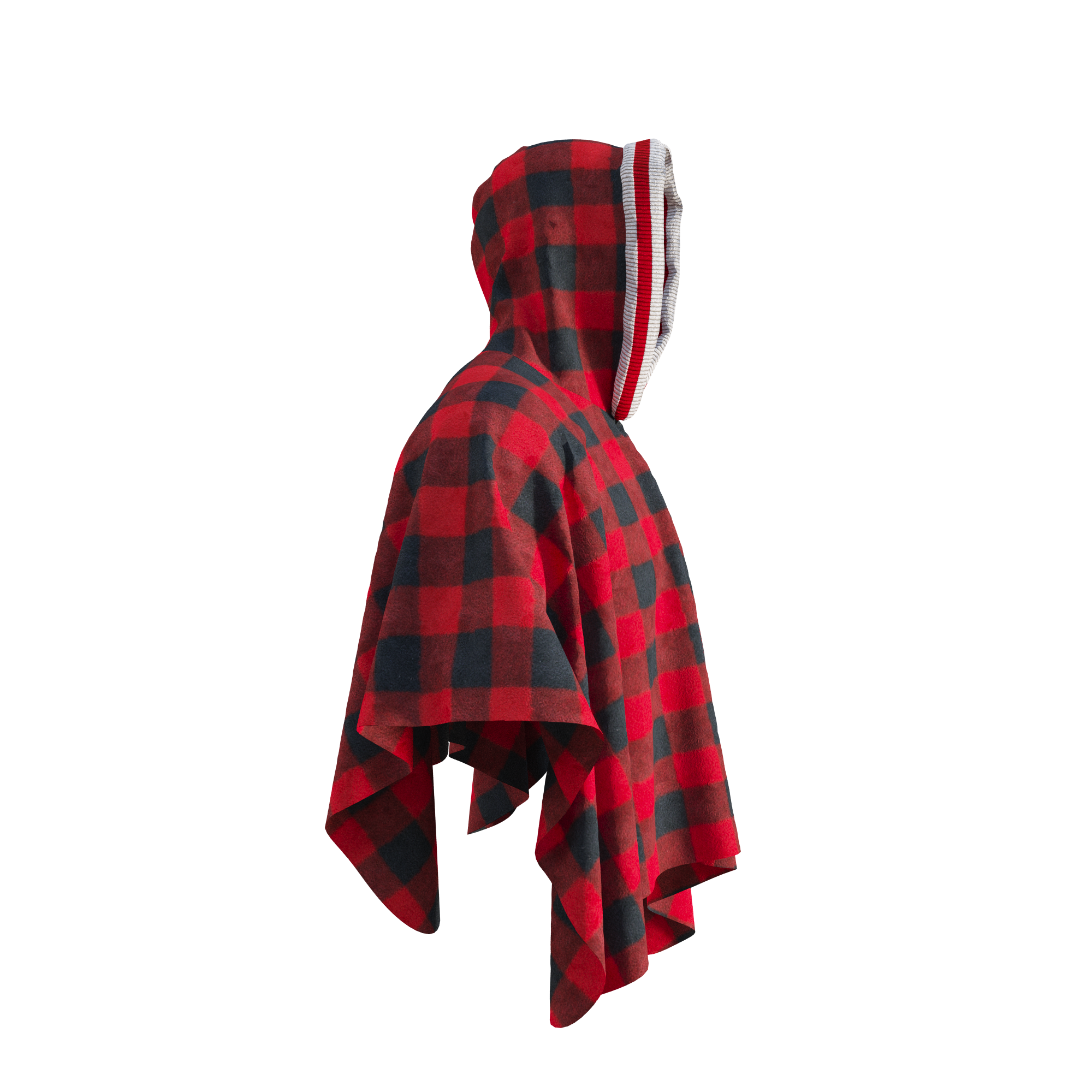 Pook Poncho - Adult Red Polar Fleece w/ Snap Fastners