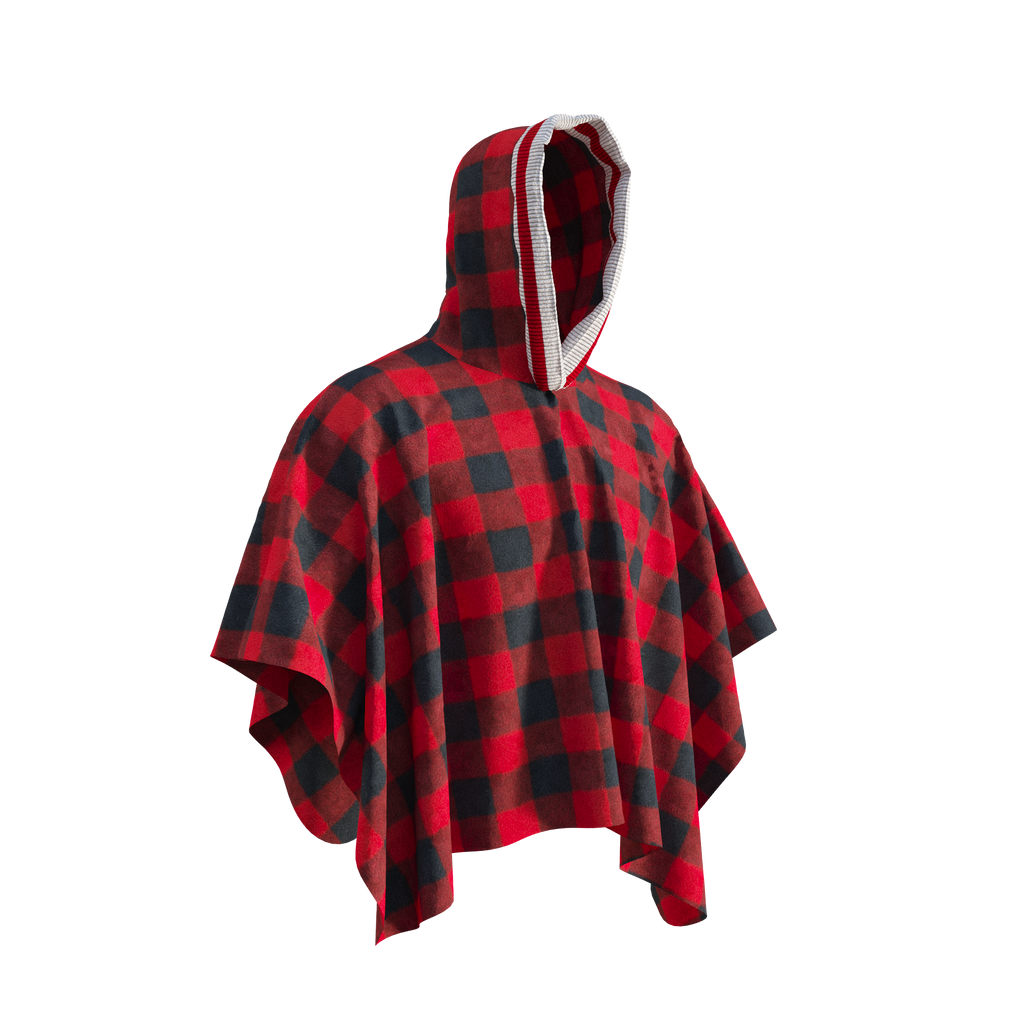 Pook Poncho - Adult Red Polar Fleece w/ Snap Fastners