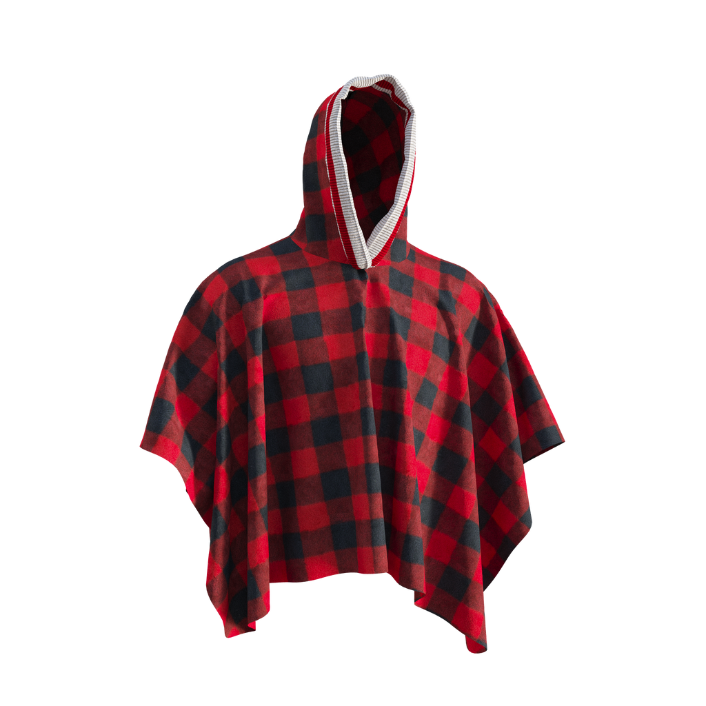 Pook Poncho - Adult Red Polar Fleece w/ Snap Fastners