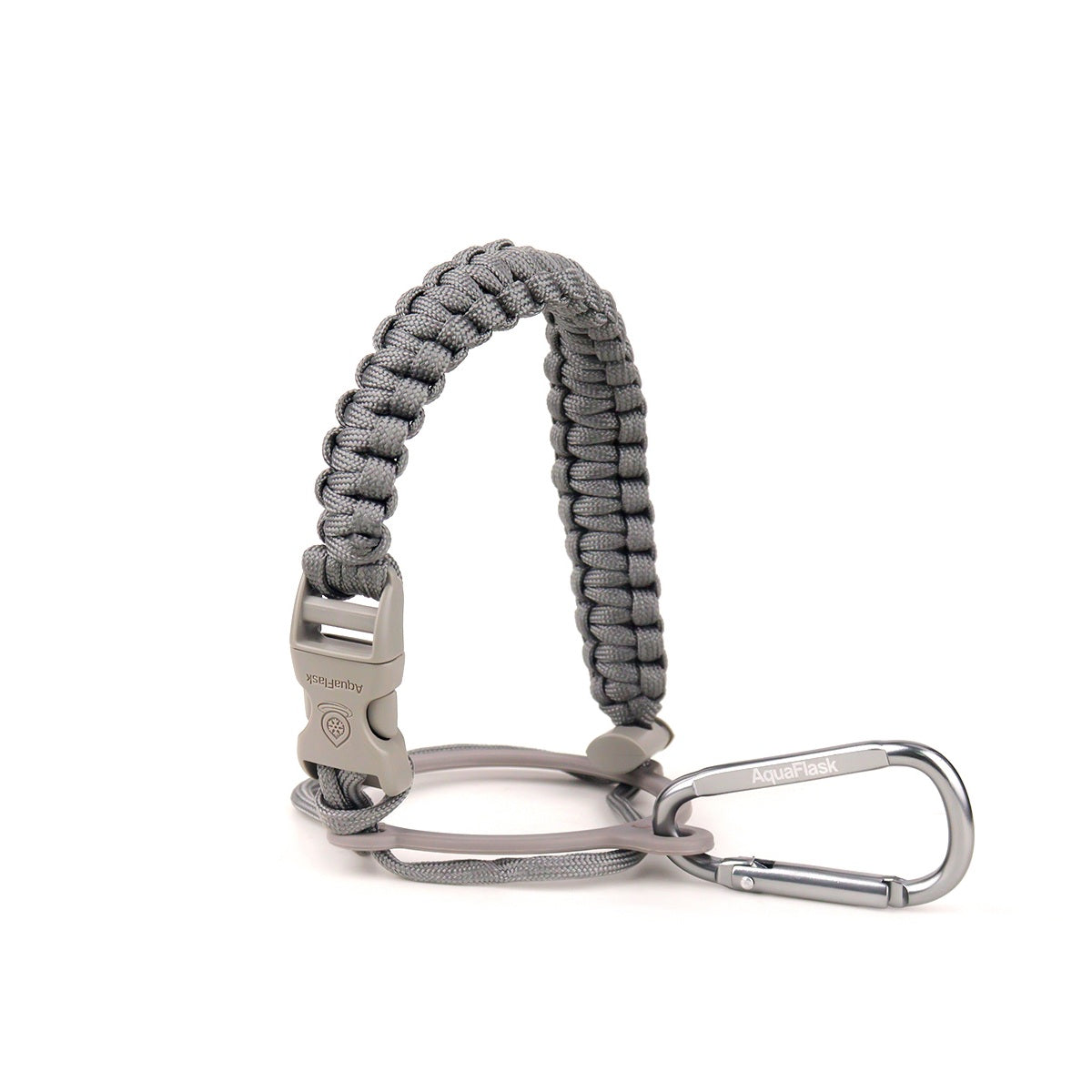 AquaFlask 14–64 oz Paracord Handle with Carabiner Clip – Durable Carry Strap for Water Bottles