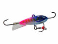 Colorful fishing lure Atomic Bomberz - Rogue with pink and blue stripes on a white background