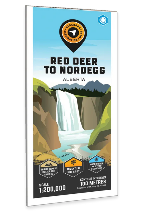 Red Deer to Nordegg Folding Topo Map