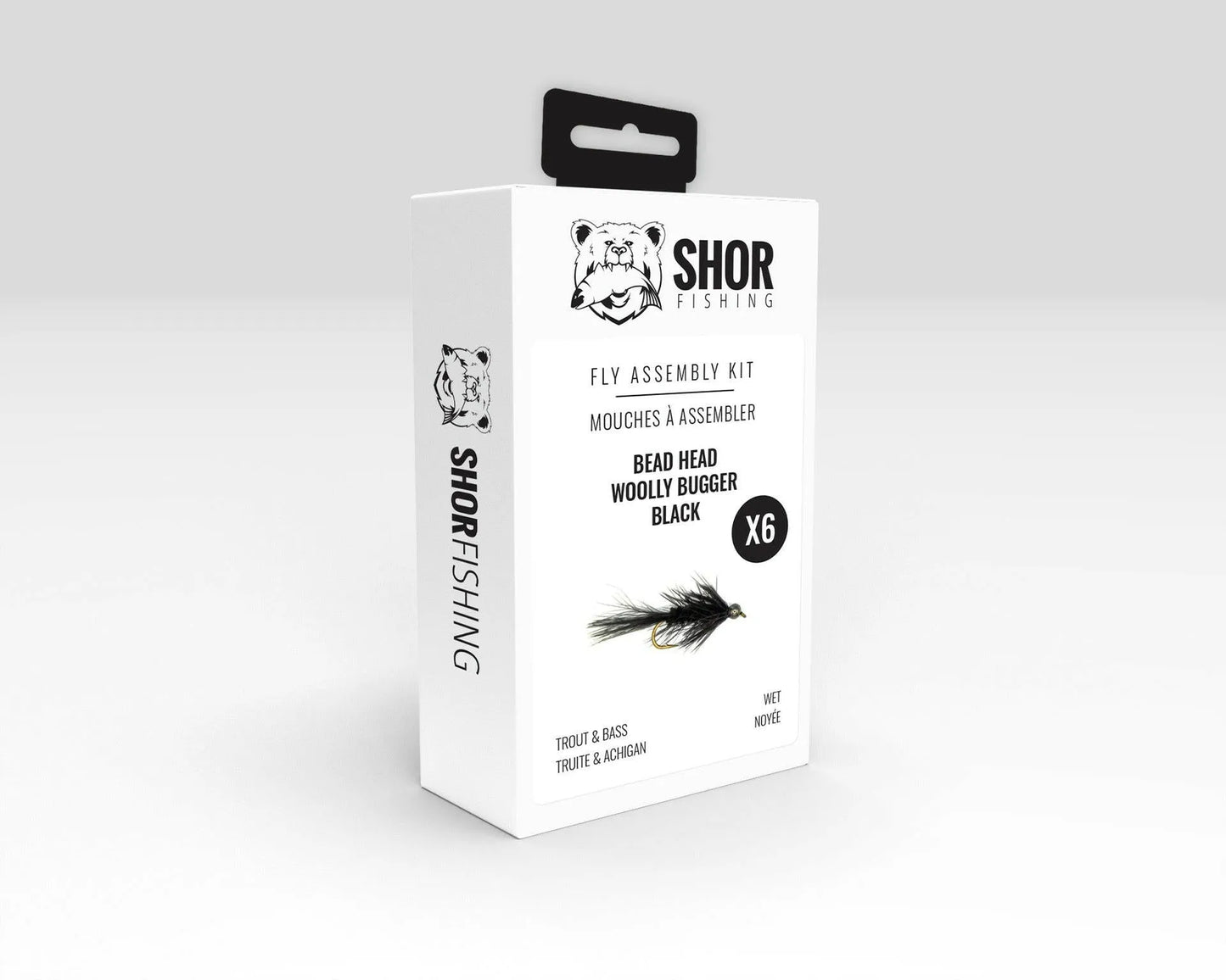 SHOR Fly tying kits each kit makes 6 flies Bead Head Wooly Bugger Black