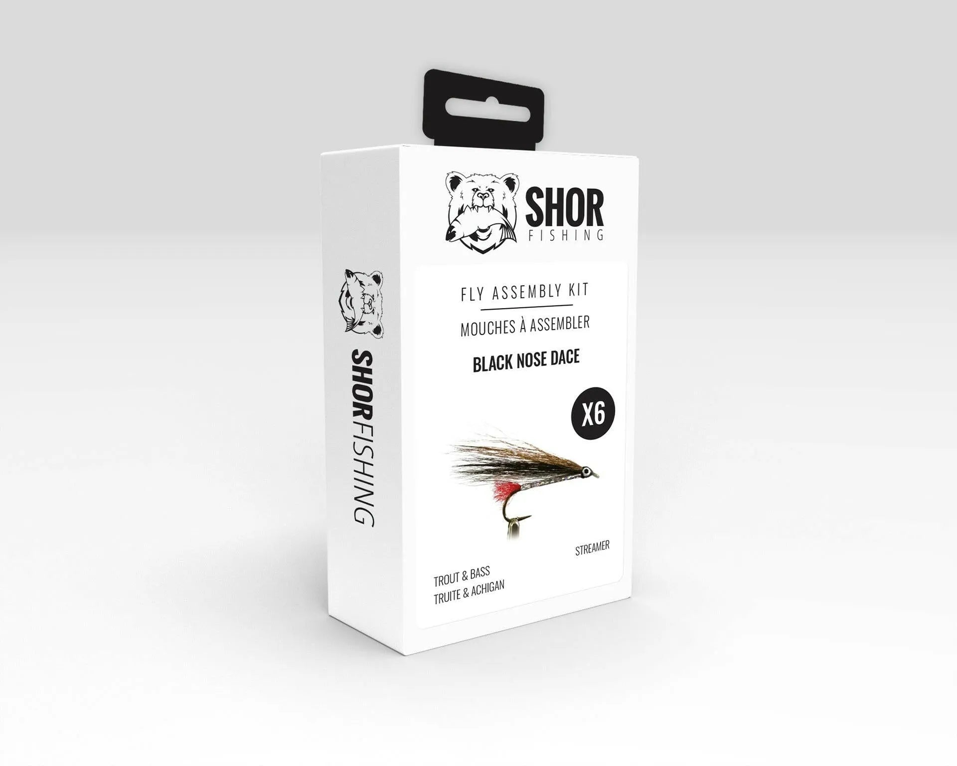SHOR Fly tying kits each kit makes 6 flies Black Nose Dace