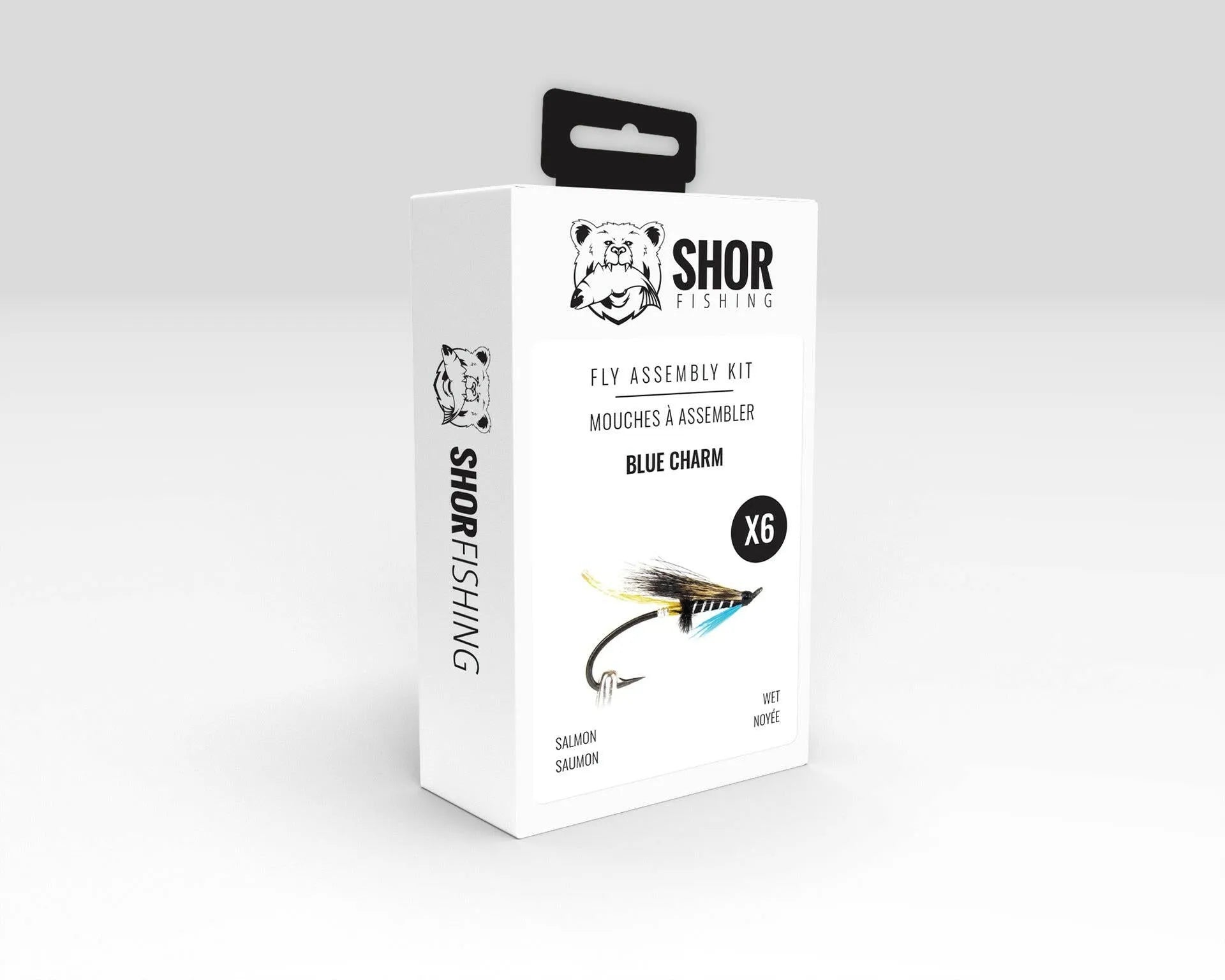 SHOR Fly tying kits each kit makes 6 flies Blue Charm