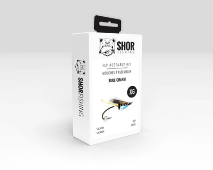 SHOR Fly tying kits each kit makes 6 flies Blue Charm