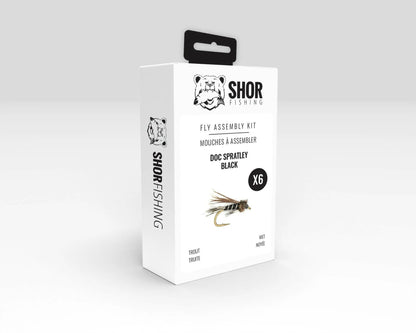 SHOR Fly tying kits each kit makes 6 flies Doc Spratley Black