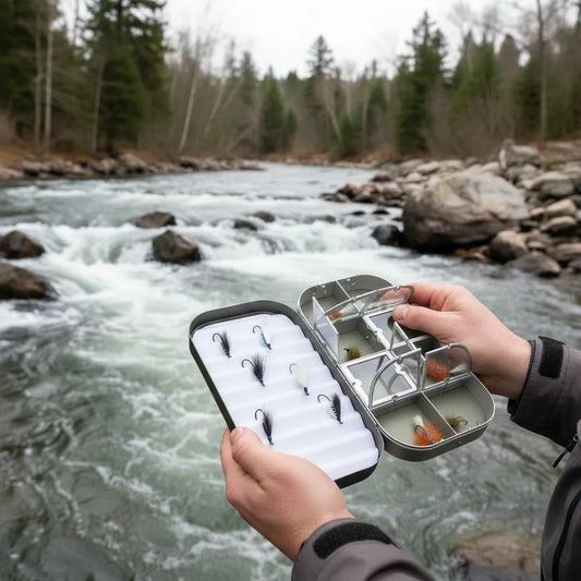 Fly Fishing Kit, Atlantic Salmon Flies, Mixed Selection, with Aluminum Flybox + Engraved Image