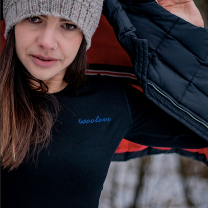 Women's 100% Merino Wool Base Layer Long Sleeve Crew Neck Shirt 190 GSM