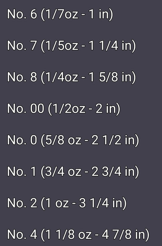 Len Thompson Yellow & Red Five of Diamond Spoons size chart