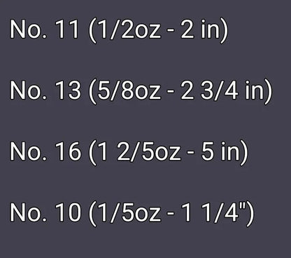 Len Thompson Dimpled Series Spoons Sizes Chart