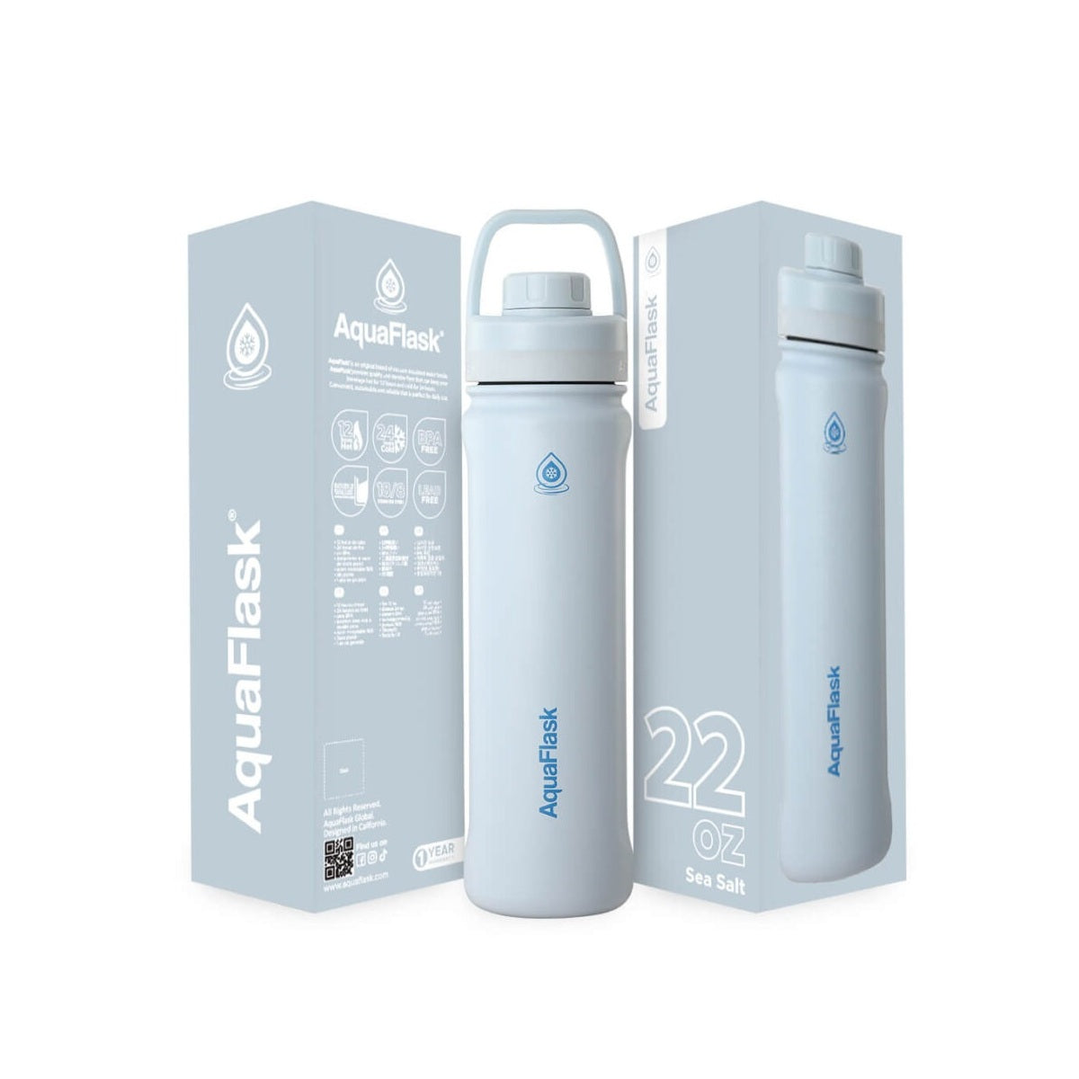 AquaFlask Sports Bottle 650ml (22oz) – Vacuum Insulated, Leak-Proof, BPA-Free