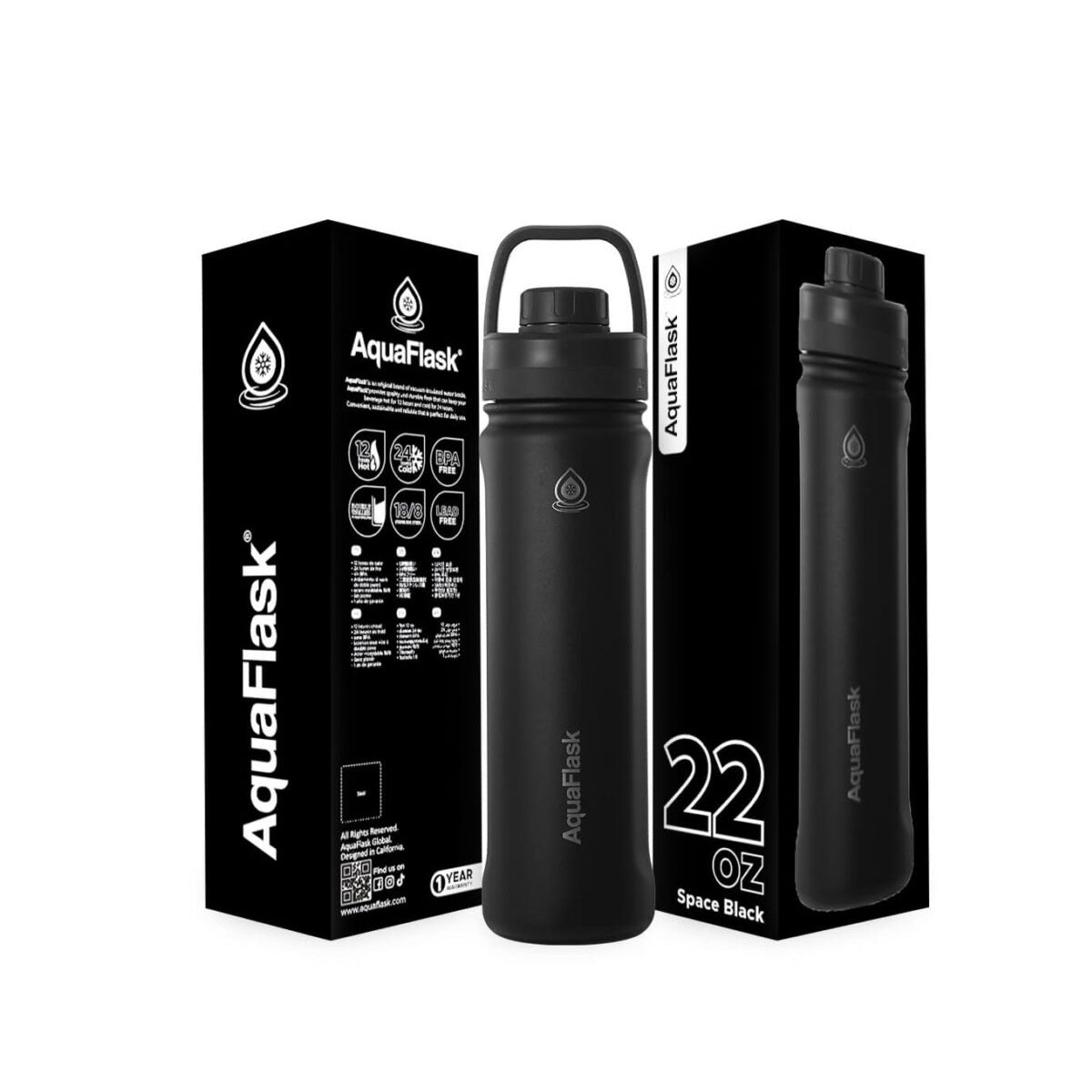 AquaFlask Sports Bottle 650ml (22oz) – Vacuum Insulated, Leak-Proof, BPA-Free