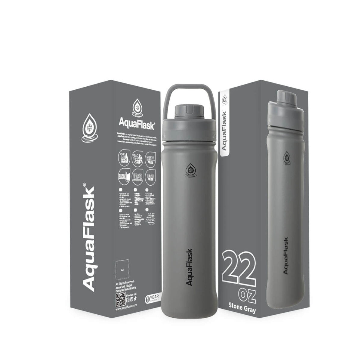 AquaFlask Sports Bottle 650ml (22oz) – Vacuum Insulated, Leak-Proof, BPA-Free