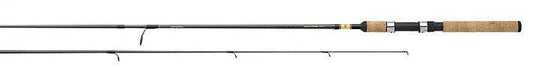 Fishing rod with cork handle on a white background