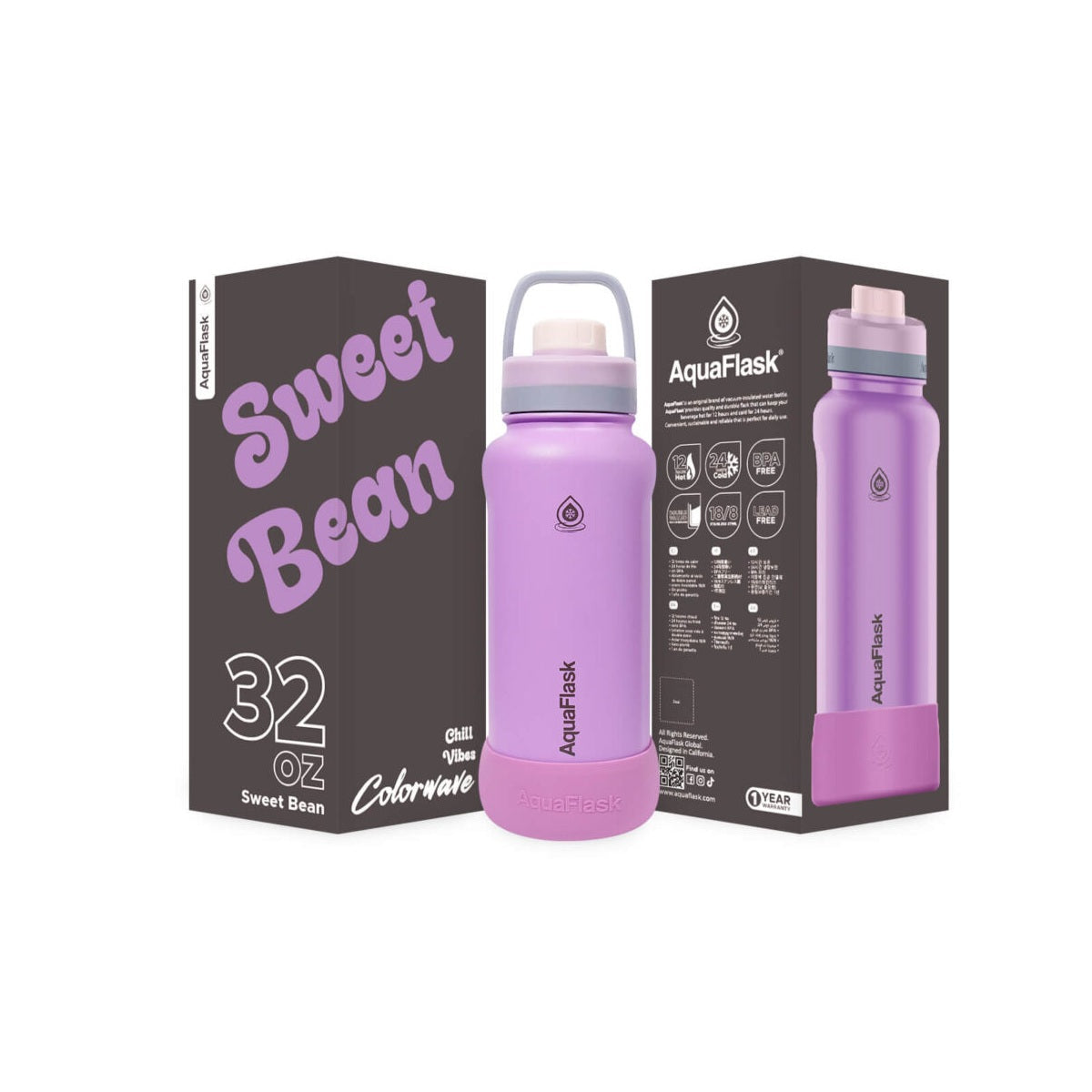 Aqua Flask Colorwave 32oz – Stainless Steel, Vacuum Insulated, Hot & Cold, Leak Proof, Travel & Office Bottle