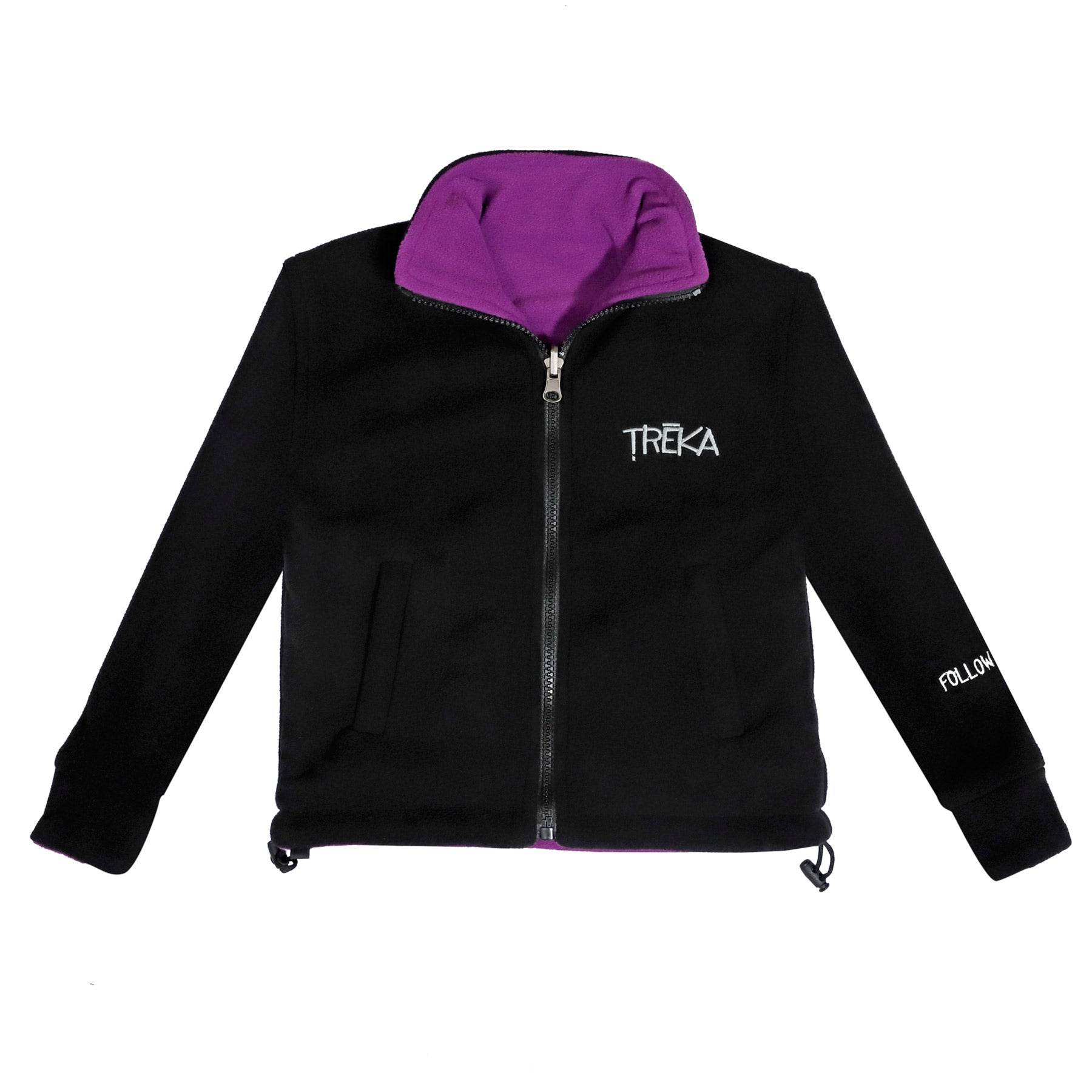 Kids Pokhara Reversible Black and Purple Fleece Sweater 200GSM