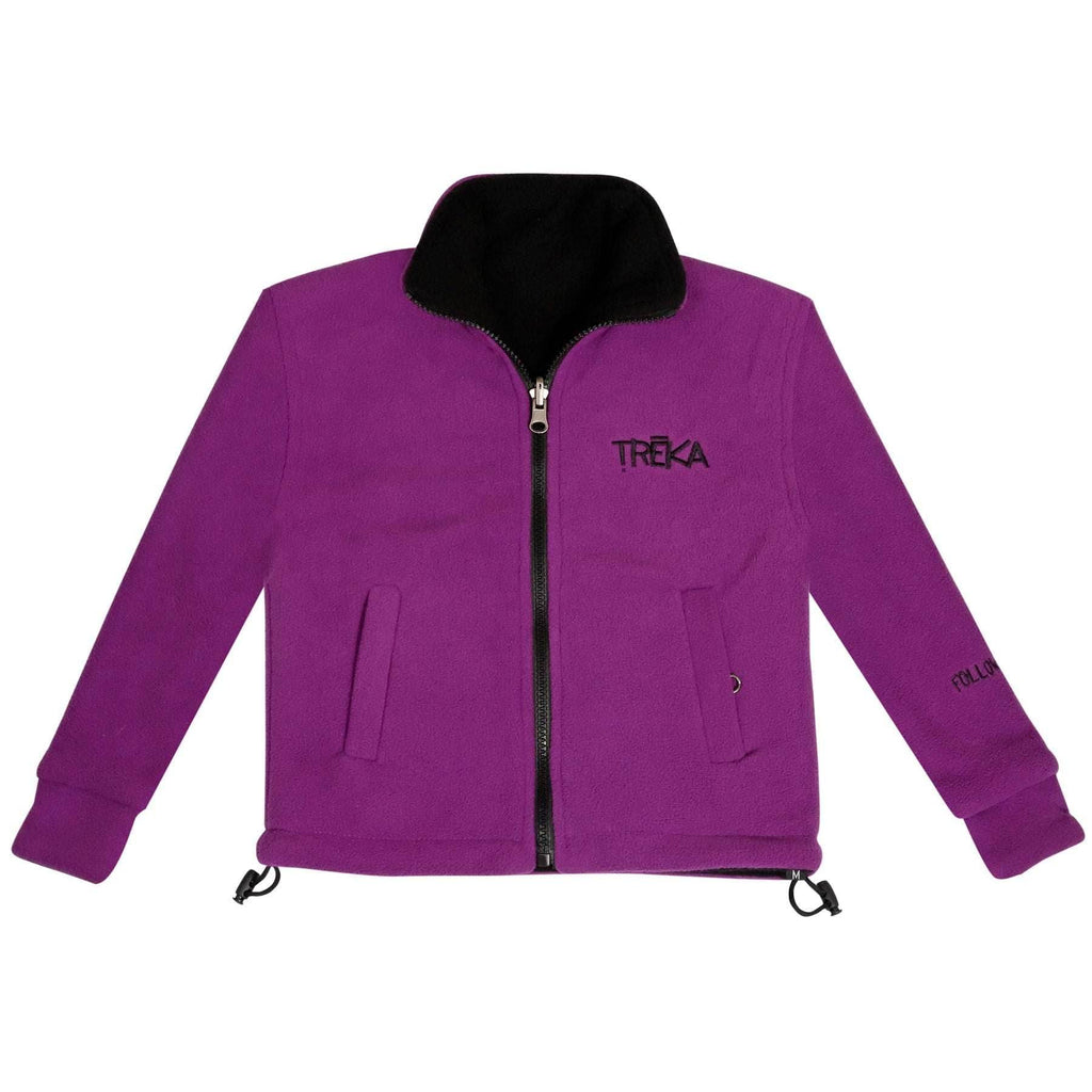 Kids Pokhara Reversible Black and Purple Fleece Sweater 200GSM