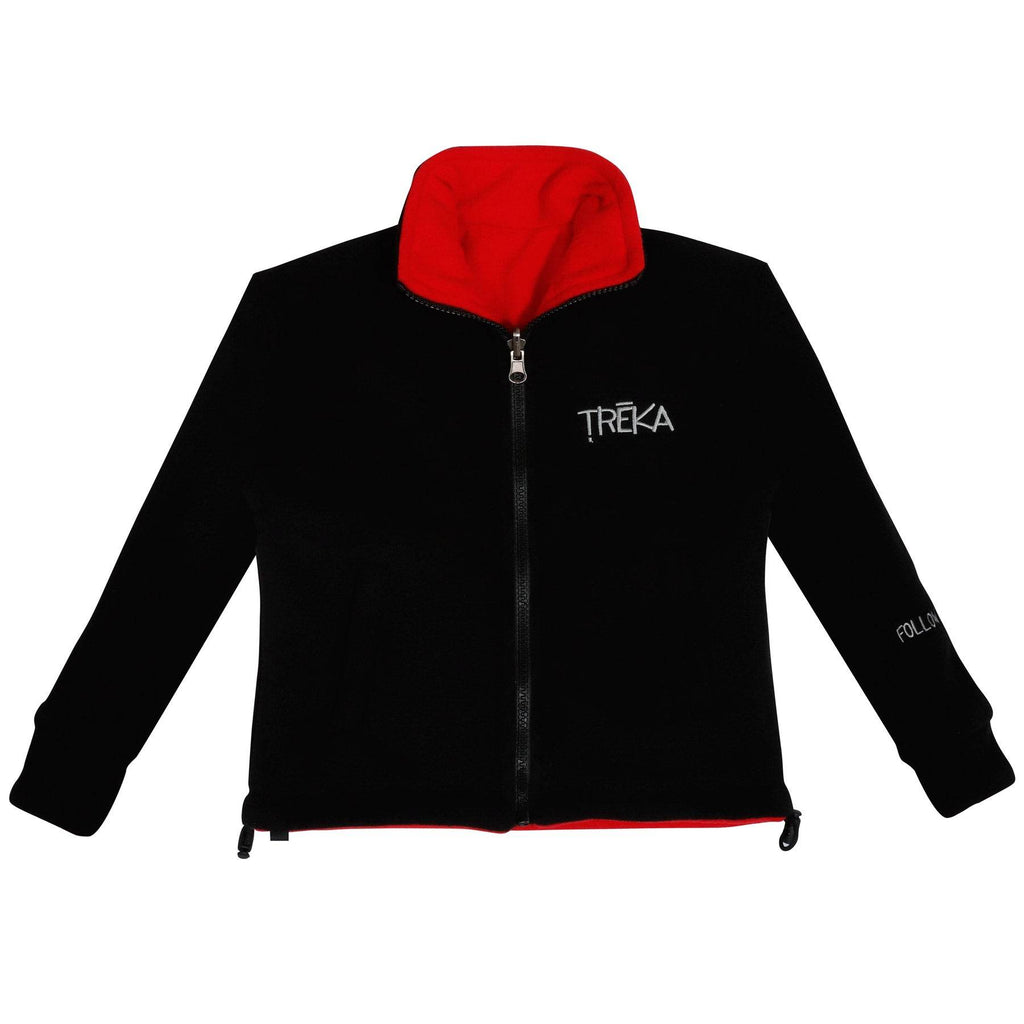 Kids Pokhara Reversible Black and Red Fleece Sweater 200GSM