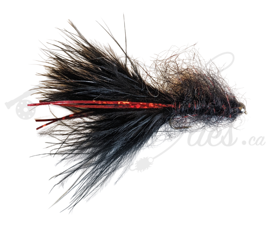 Tungsten Beadhead Leech Black/Red
