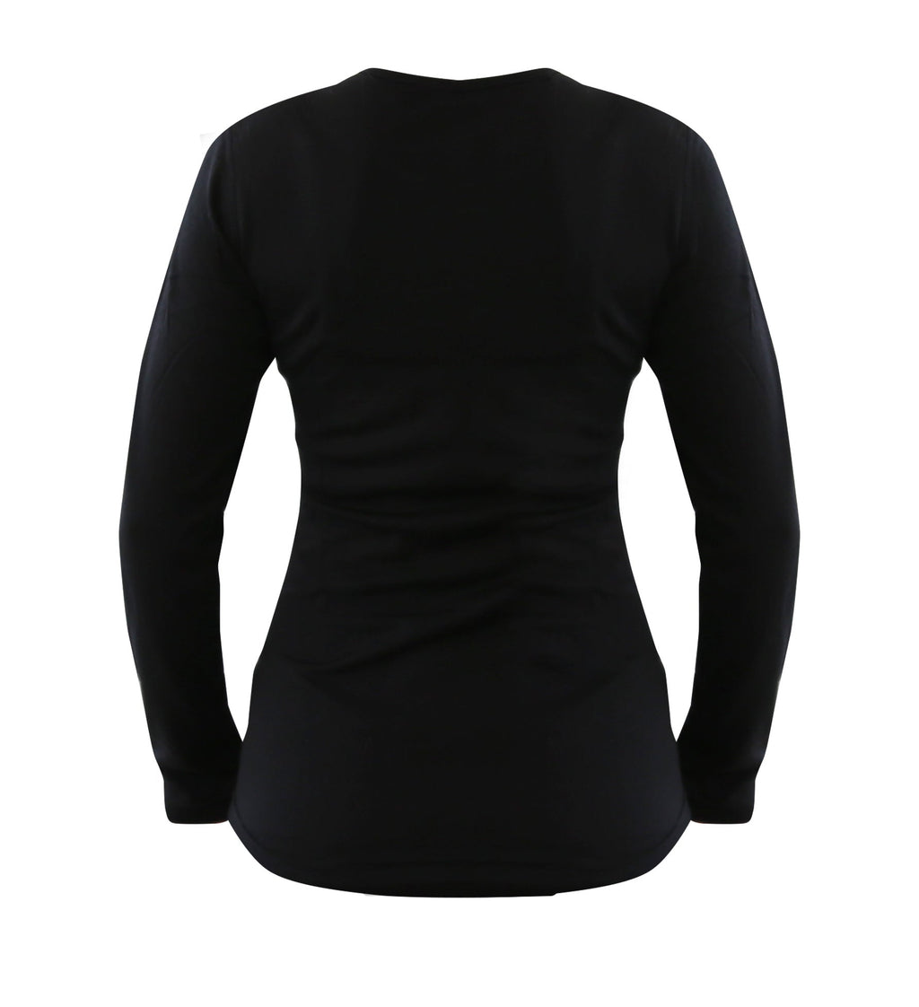 Women's 100% Merino Wool Base Layer Long Sleeve Crew Neck Shirt 190 GSM