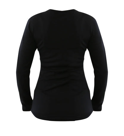 Women's 100% Merino Wool Base Layer Long Sleeve Crew Neck Shirt 190 GSM