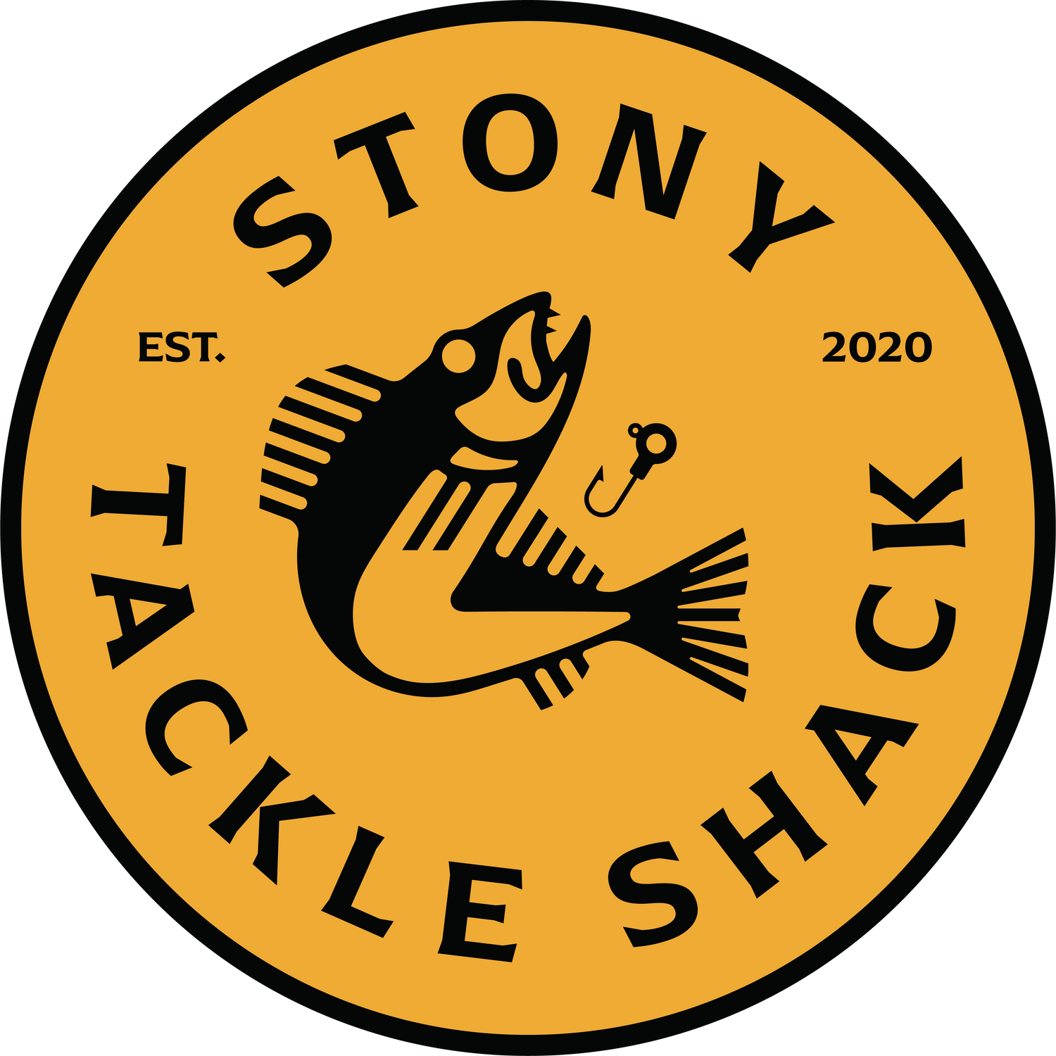 Stony Tackle Shack Stickers Round Yellow