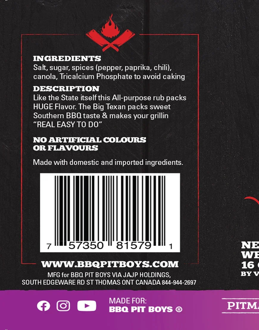 BBQ Pit Boys Big Texan All Purpose BBQ Rub