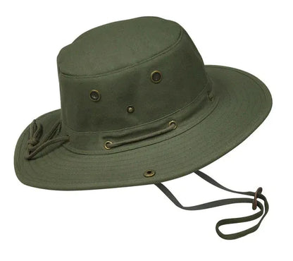 Olive bosun hat on white background