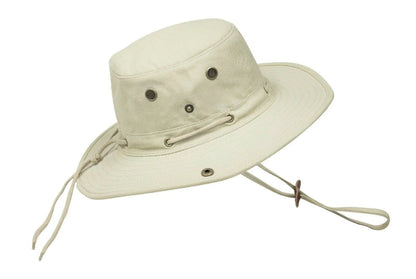 Tan bosun hat on white background